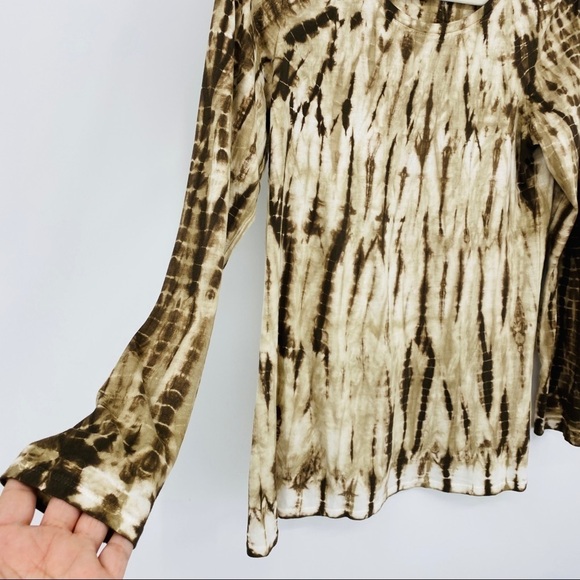 J. Jill Brown/White Tie-dyed Long-sleeve Tee Shirt - Picture 4 of 14